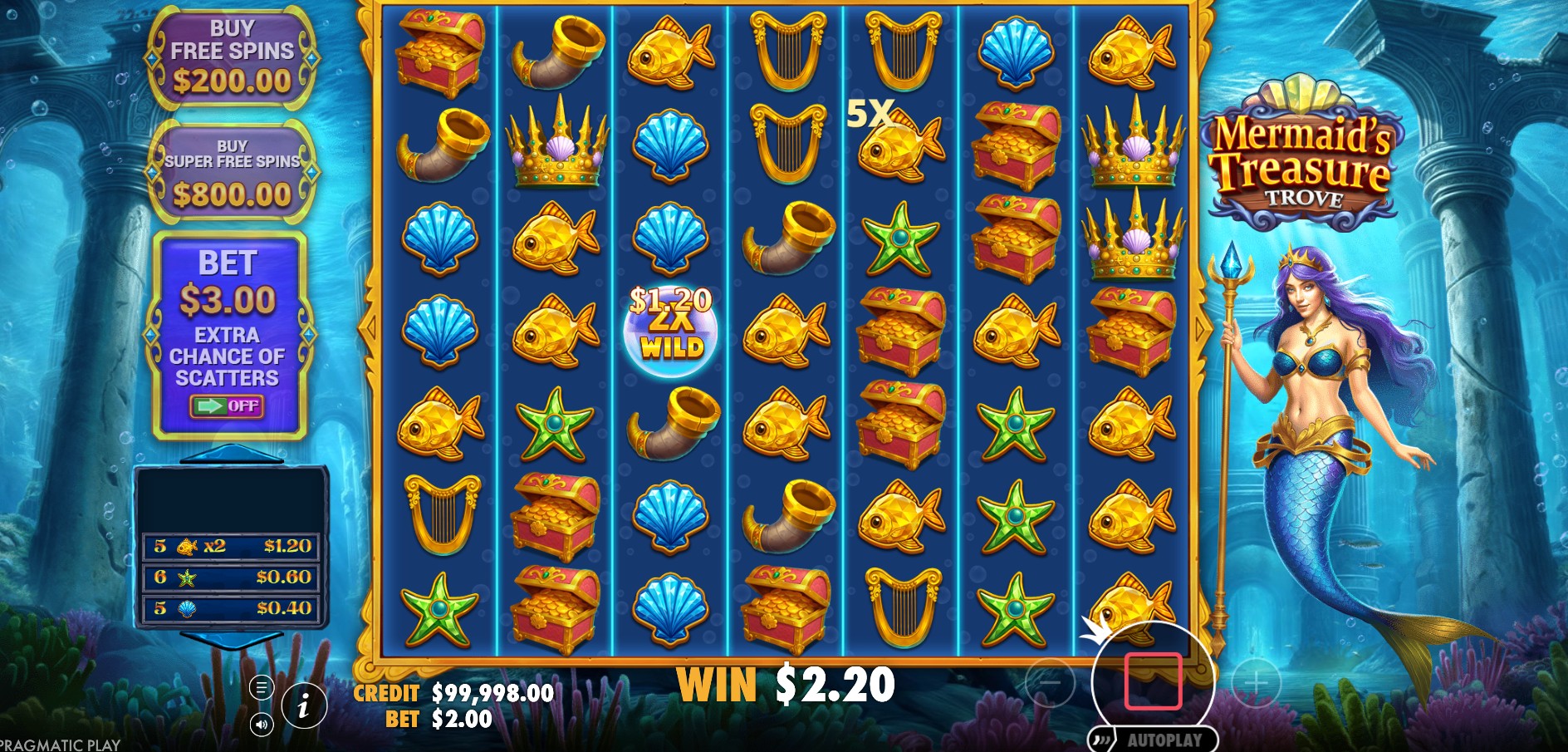 Mermaid's Treasure Trove - screenshot with slot description 4